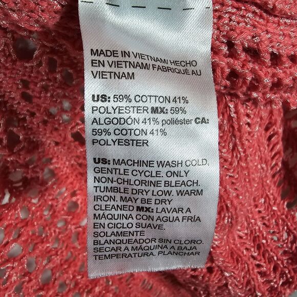 Chicos Pink Shimmer Sweater Size 0 Small, Gently Used, slip holes, summer cover - Picture 7 of 12